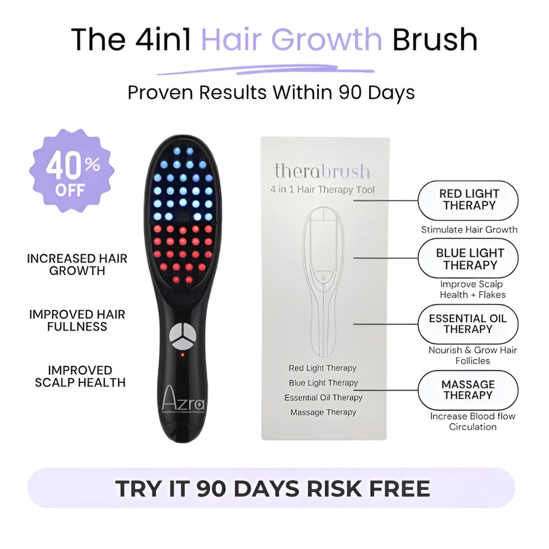 RED LIGHT THERAPY BRUSH SCALP MASSAGER COMB HAIR GROWTH ANTI HAIR LOSS