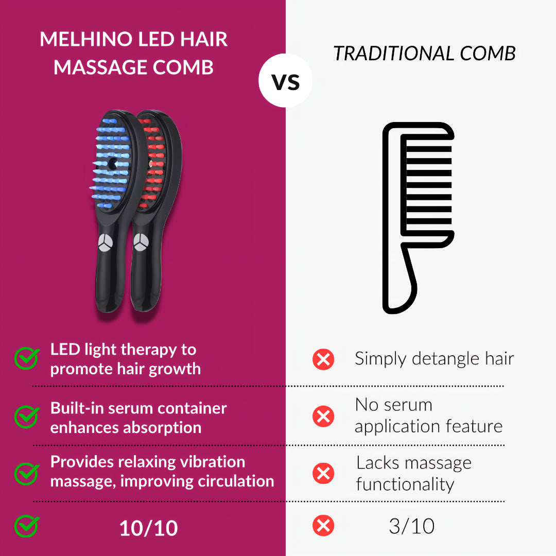 RED LIGHT THERAPY BRUSH SCALP MASSAGER COMB HAIR GROWTH ANTI HAIR LOSS