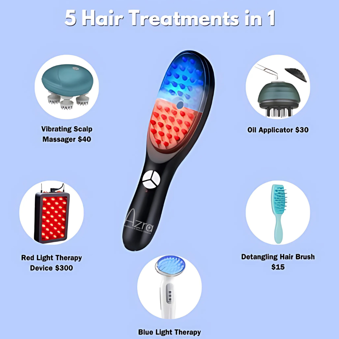 RED LIGHT THERAPY BRUSH SCALP MASSAGER COMB HAIR GROWTH ANTI HAIR LOSS