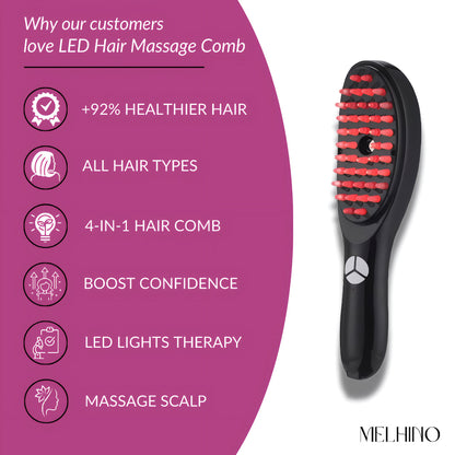 RED LIGHT THERAPY BRUSH SCALP MASSAGER COMB HAIR GROWTH ANTI HAIR LOSS