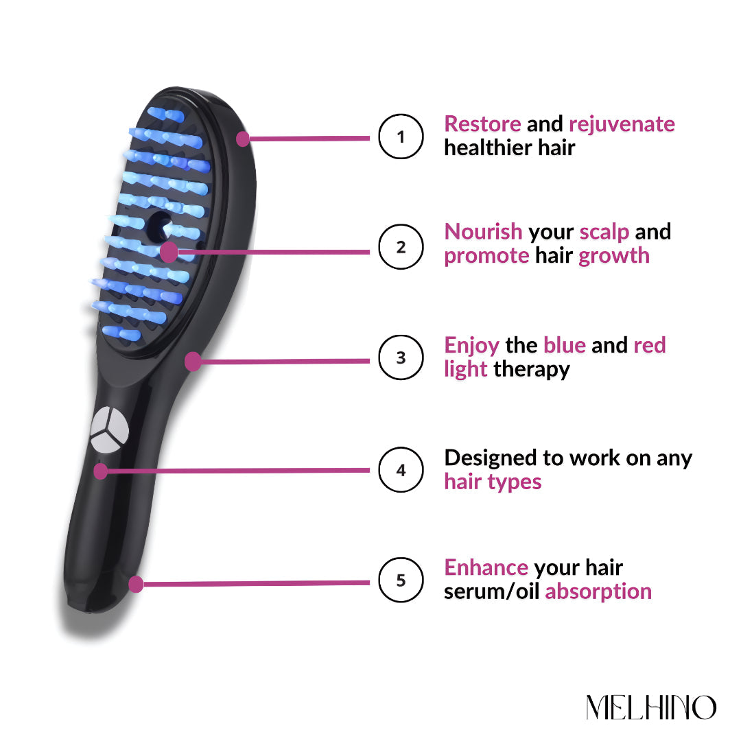 RED LIGHT THERAPY BRUSH SCALP MASSAGER COMB HAIR GROWTH ANTI HAIR LOSS